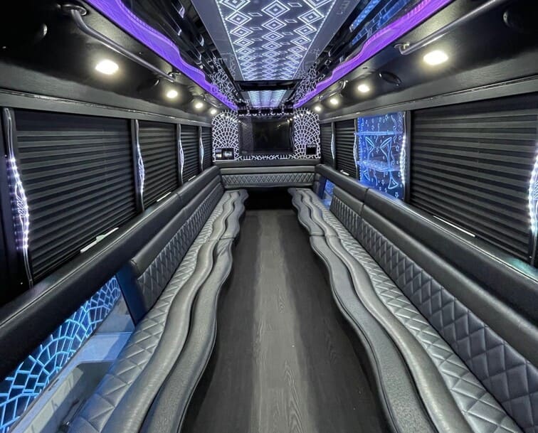 San Tan Valley 30 Passenger Party Bus White Interior