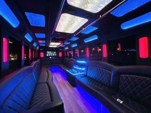 Gilbert 35 Passenger Party Bus Interior